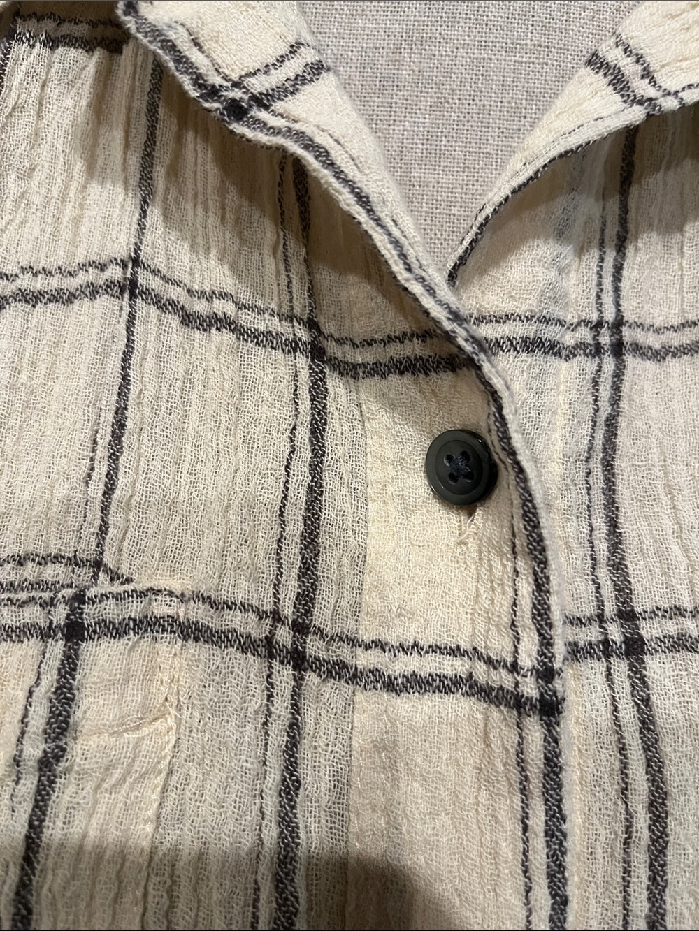 Madewell Cream Plaid Button-Down Shirt - Picture 2 of 4